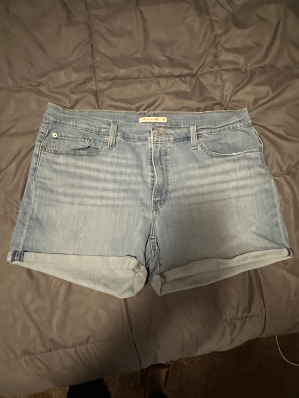 Levi's Light Blue Denim Mid-Length Shorts